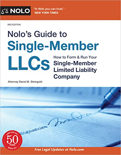 Nolo’s Guide to Single-Member LLCs: How to Form & Run Your Single-Member Limited Liability Company (Kindle)