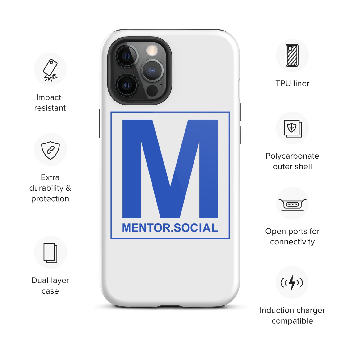 Mentor.Social Tough iPhone case