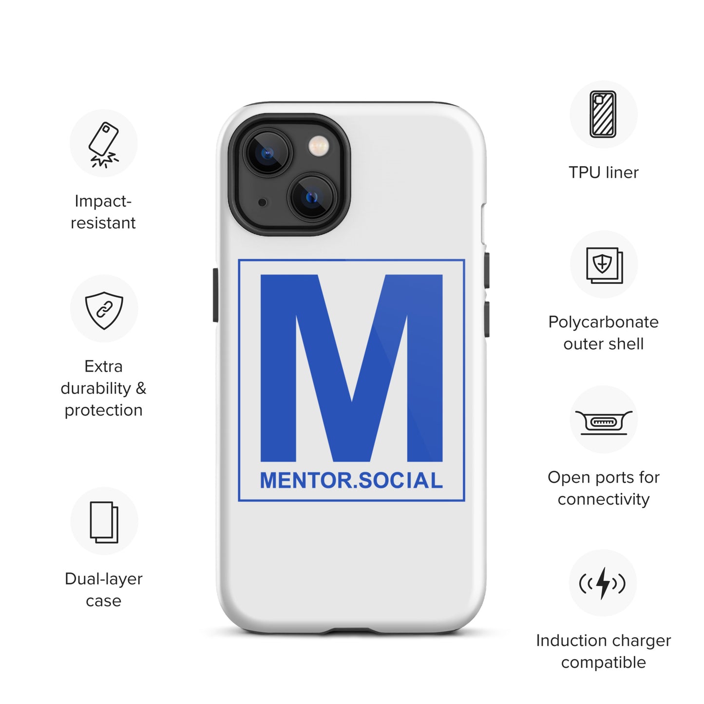 Mentor.Social Tough iPhone case