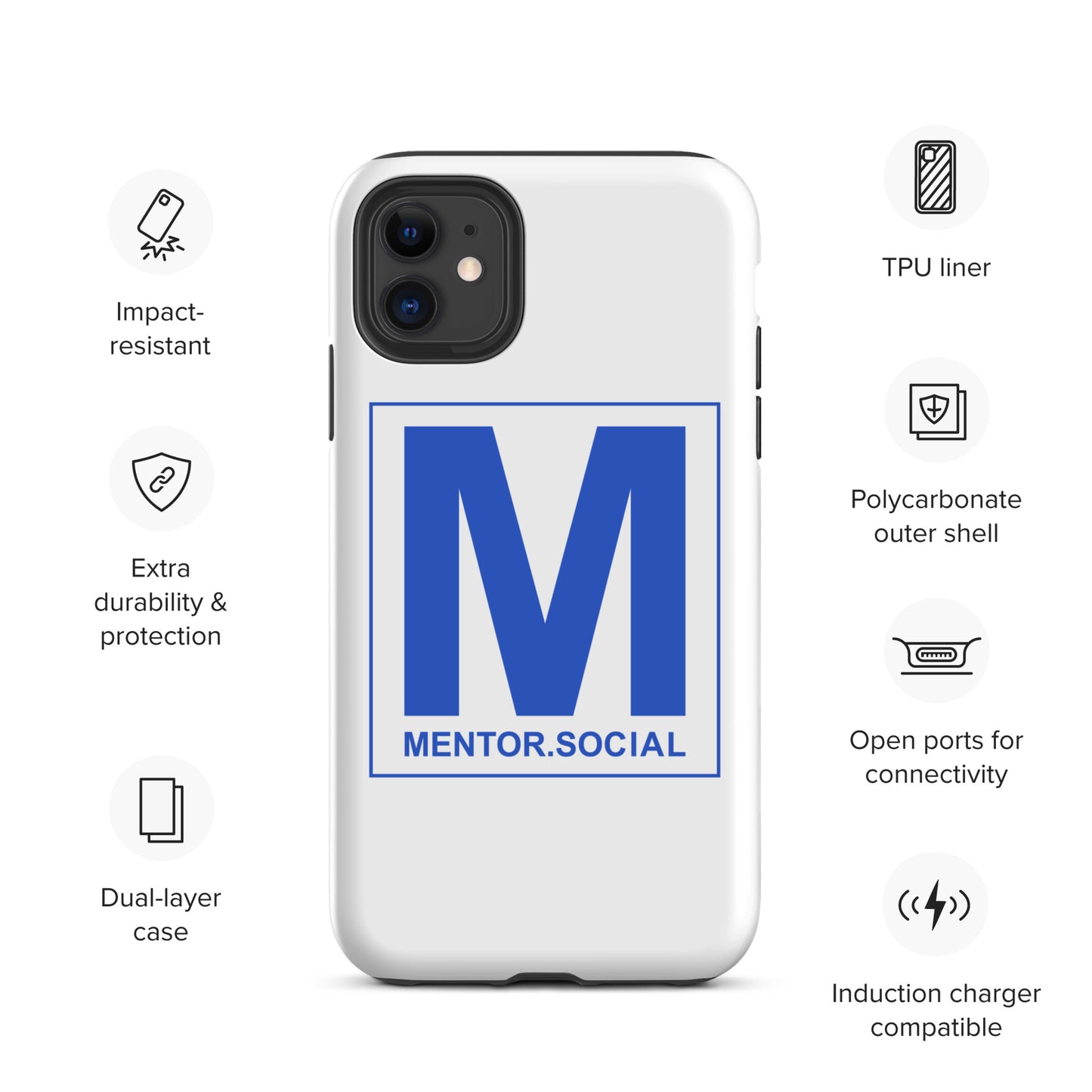 Mentor.Social Tough iPhone case