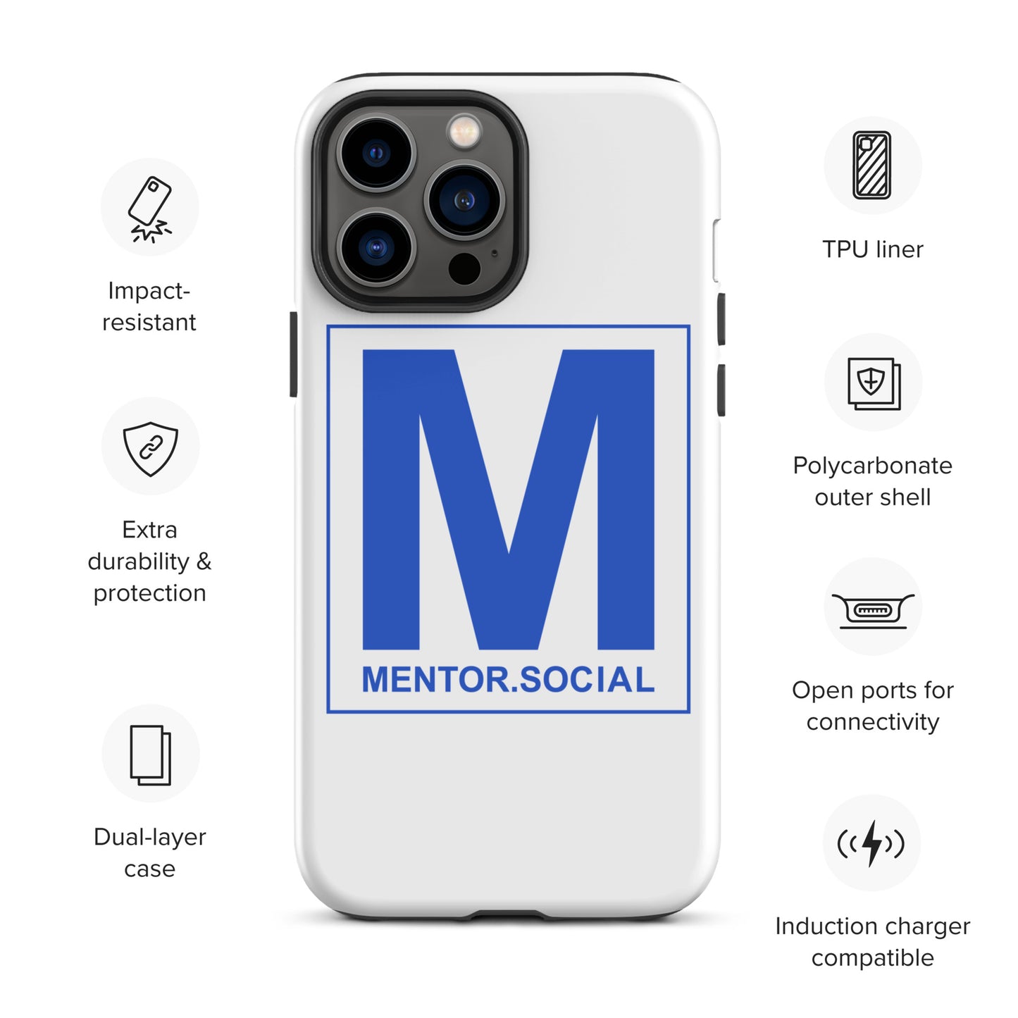 Mentor.Social Tough iPhone case