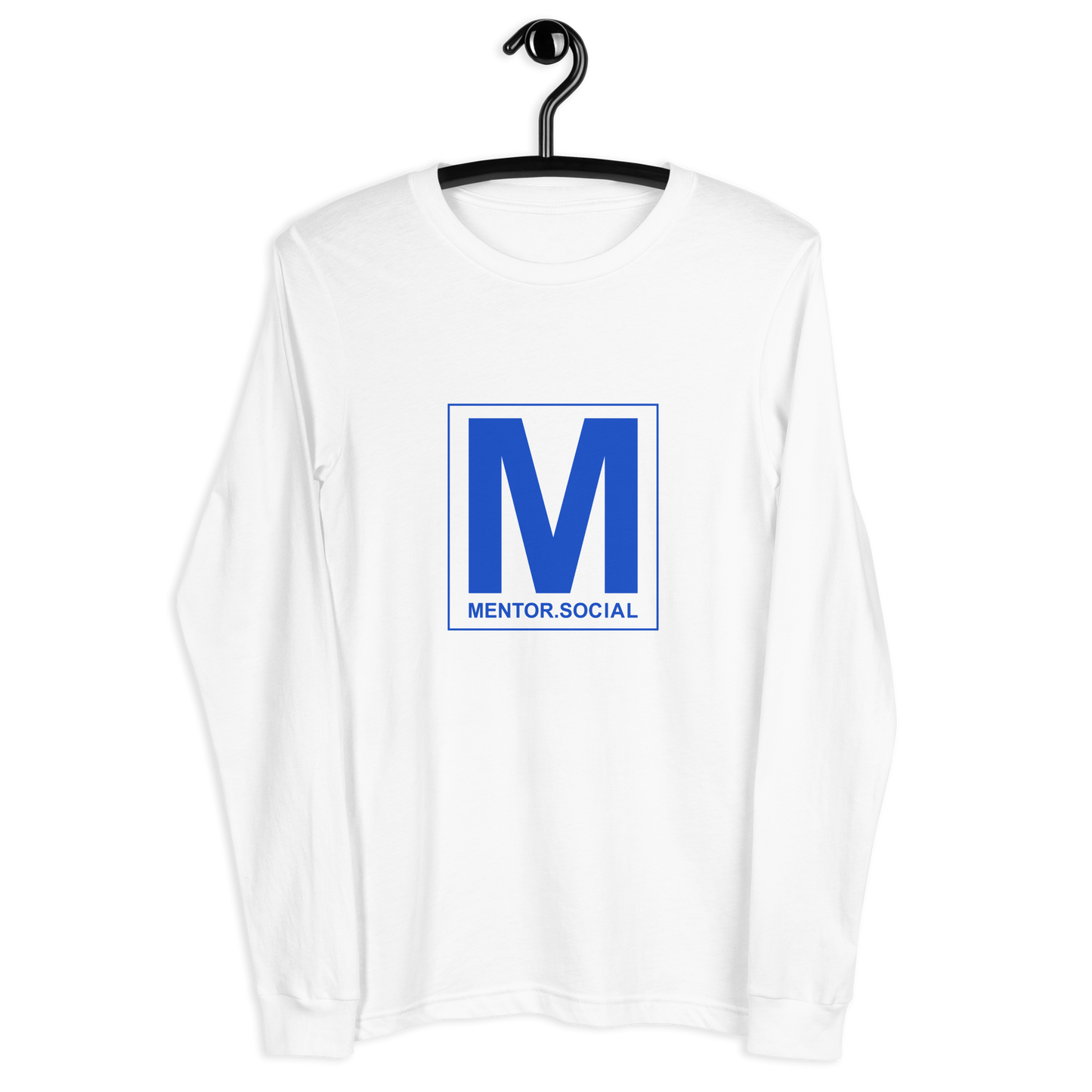 White Mentor.Social Unisex Long Sleeve Tee