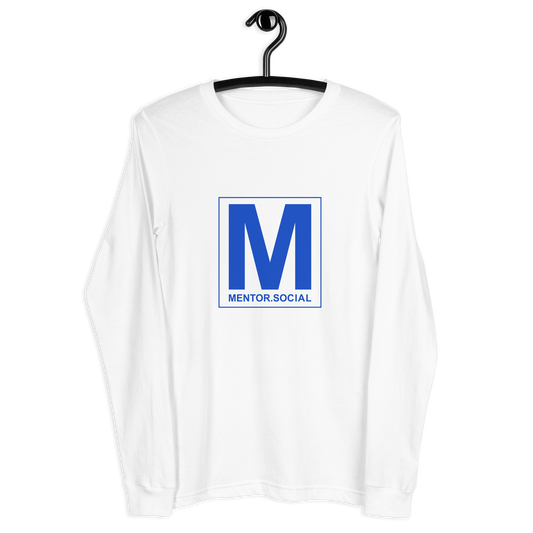 White Mentor.Social Unisex Long Sleeve Tee